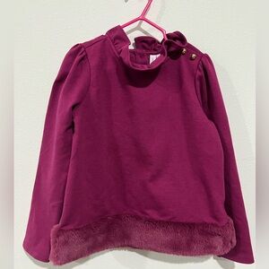 Janie & Jack faux fur shirt size 6